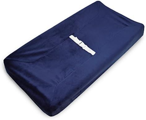 American Baby Company Heavenly Soft Chenille Fitted Contoured Changing Pad Cover, Navy, for Boys | Amazon (US)