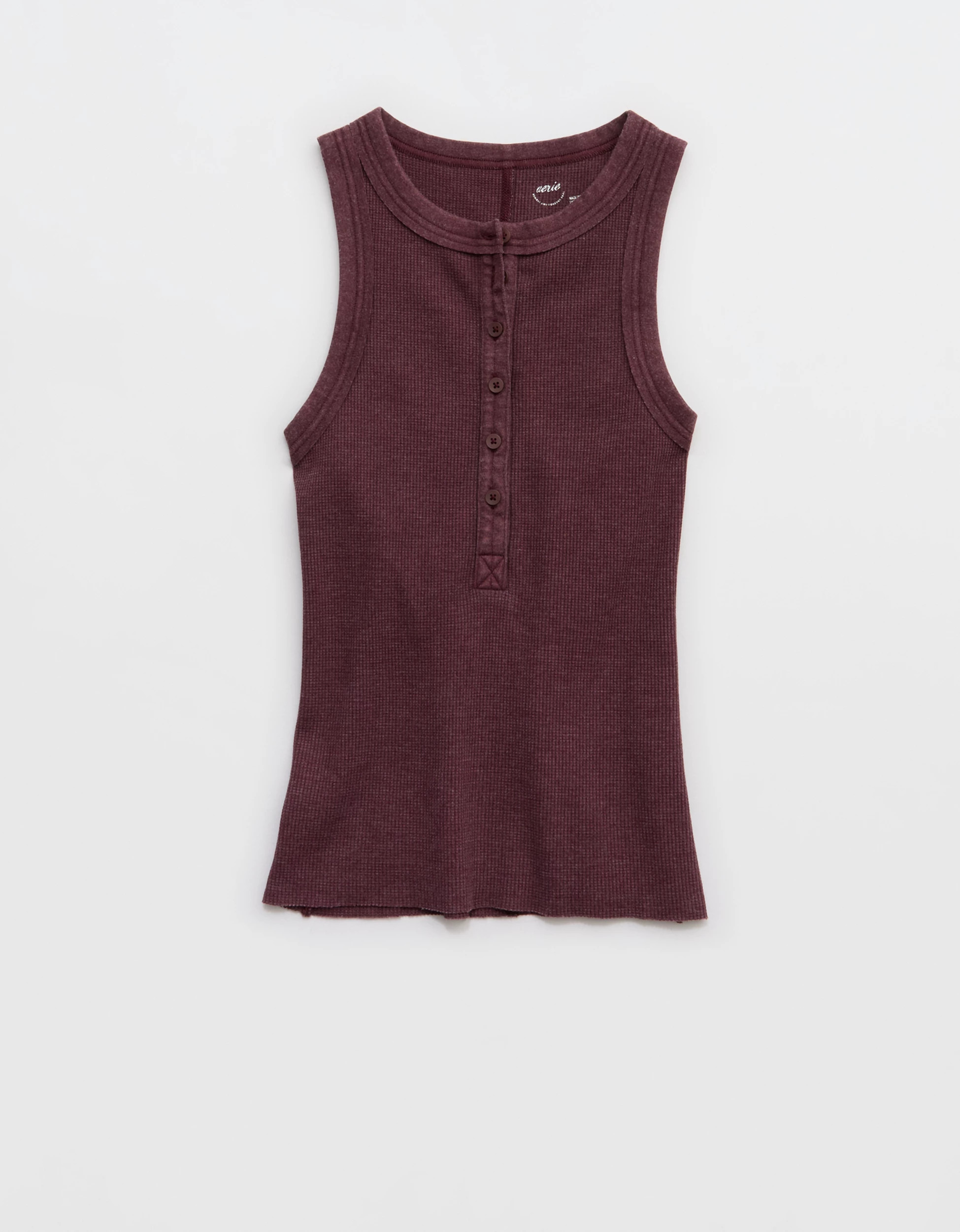 Aerie Unwind Waffle Henley Tank Top | Aerie