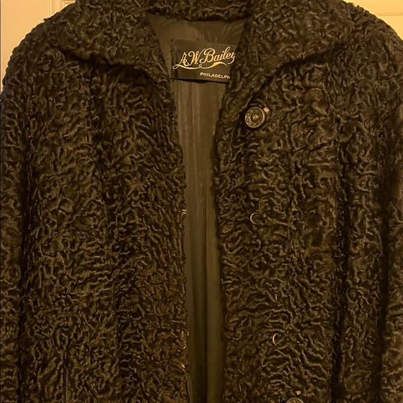 A W Bailey Black Curly Coat-Persian Lamb(?) | Poshmark