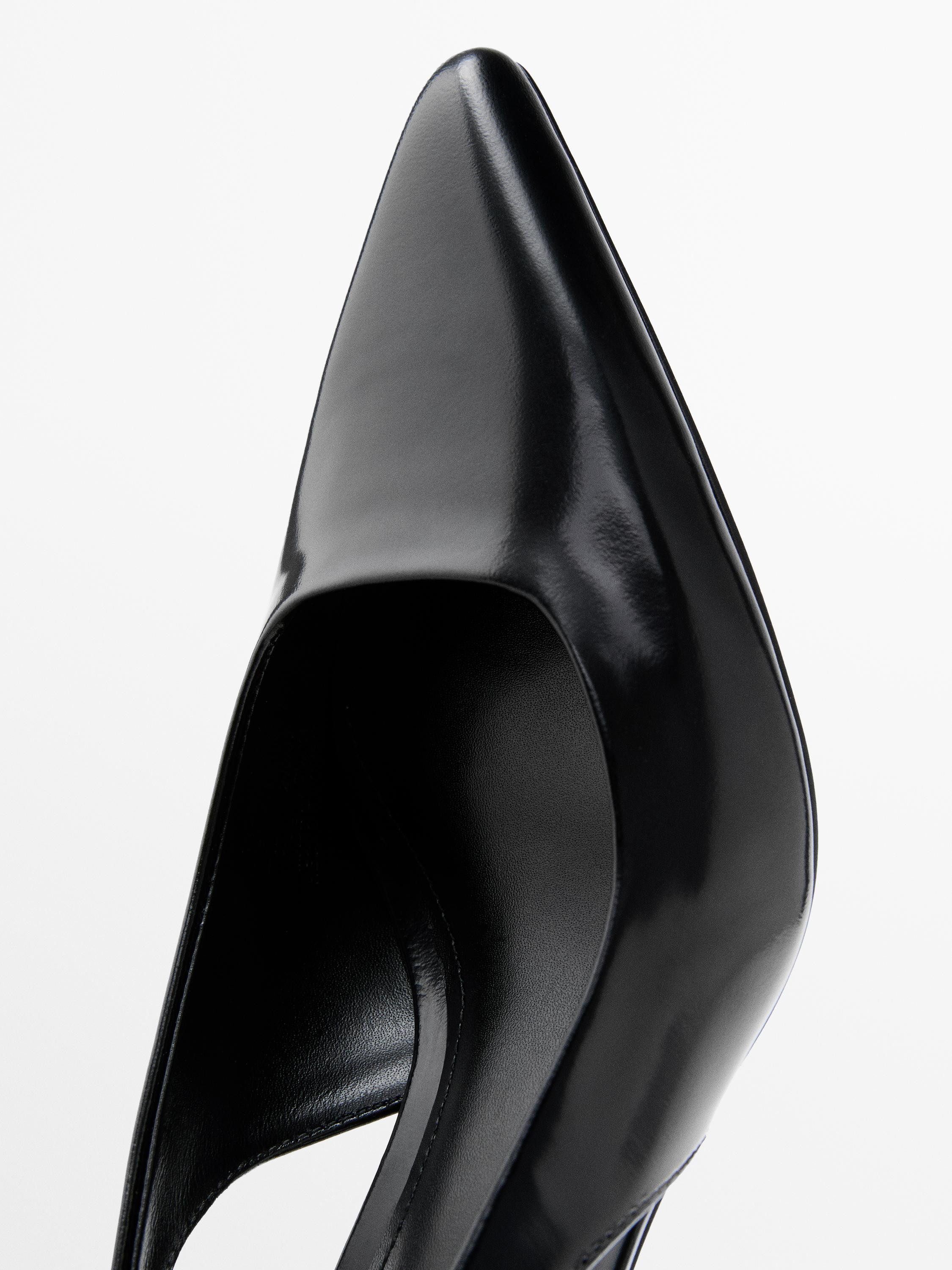 Leather high-heel mules | Massimo Dutti UK