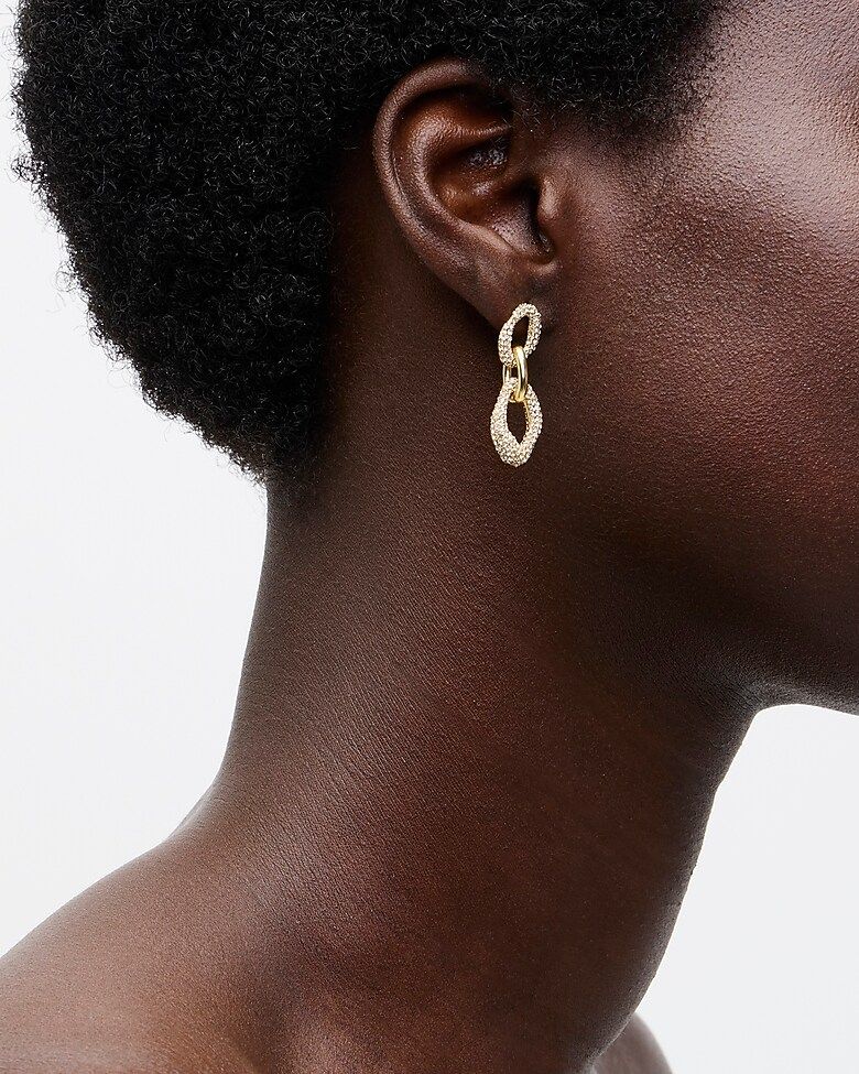 Pavé crystal chain earrings | J.Crew US