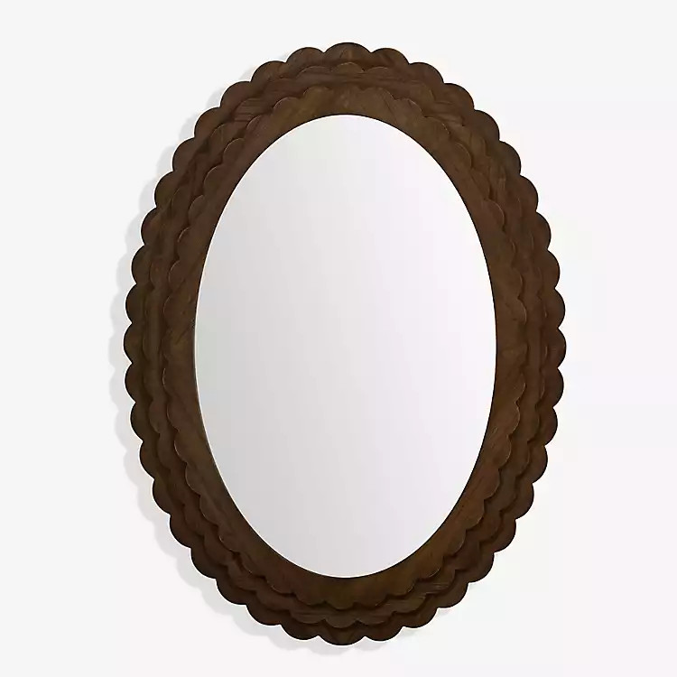 Oval Natural Scalloped Savannah Wall Mirror | Kirklands Home | Kirklands