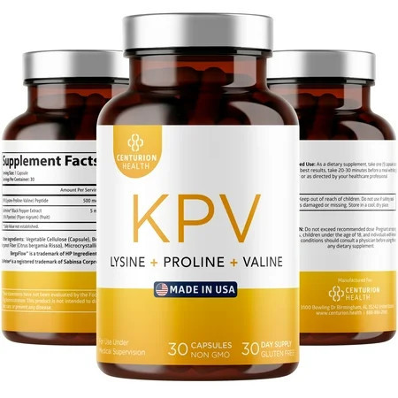 KPV Supplement Lysine-Proline-Valine Peptide Complex with BioPerine, 30 Capsules | Walmart (US)