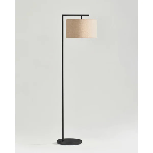 Montage Modern 60 in. Mid-Century Modern LED Floor Lamp with Fabric Drum Shade | Joss & Main