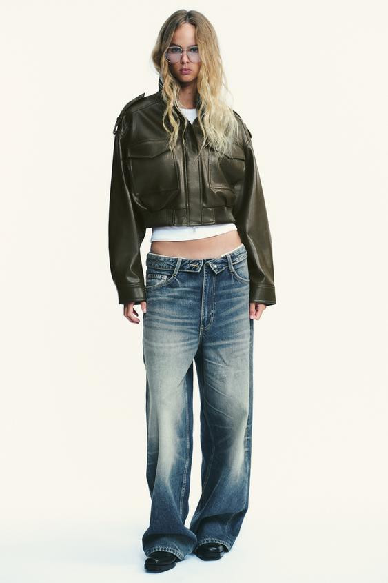 FAUX LEATHER CROP JACKET | Zara UK