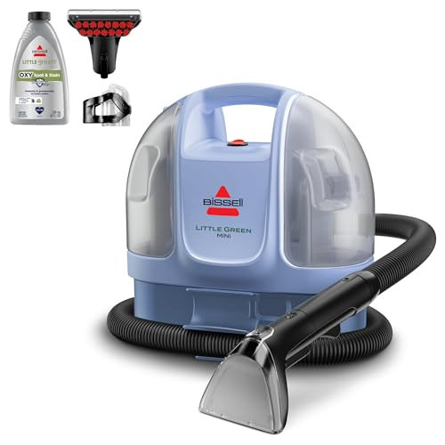 BISSELL Little Green Mini Portable Carpet and Upholstery Deep Cleaner, Car/Auto Detailer, with HydroRinse Self-Cleaning Tool and 4" Tough Stain Tool, Limited Edition Color Lake, 4075F | Amazon (US)