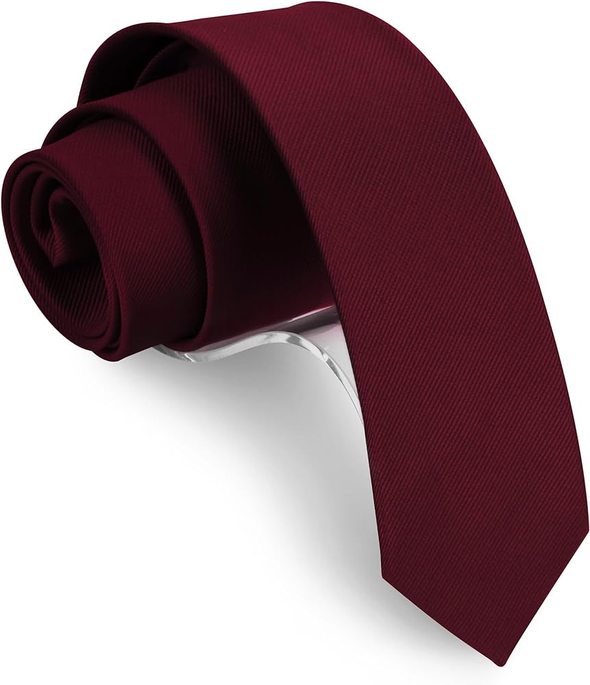 GUSLESON 2.4" (6cm) Solid Color Slim Tie Skinny Necktie for Men | Amazon (US)