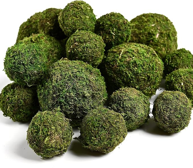 Usmola 18pcs Fake Moss Balls, 6pcs 3.2" Faux Green Balls + 12pcs 2" Artificial Moss Decorative Ba... | Amazon (US)