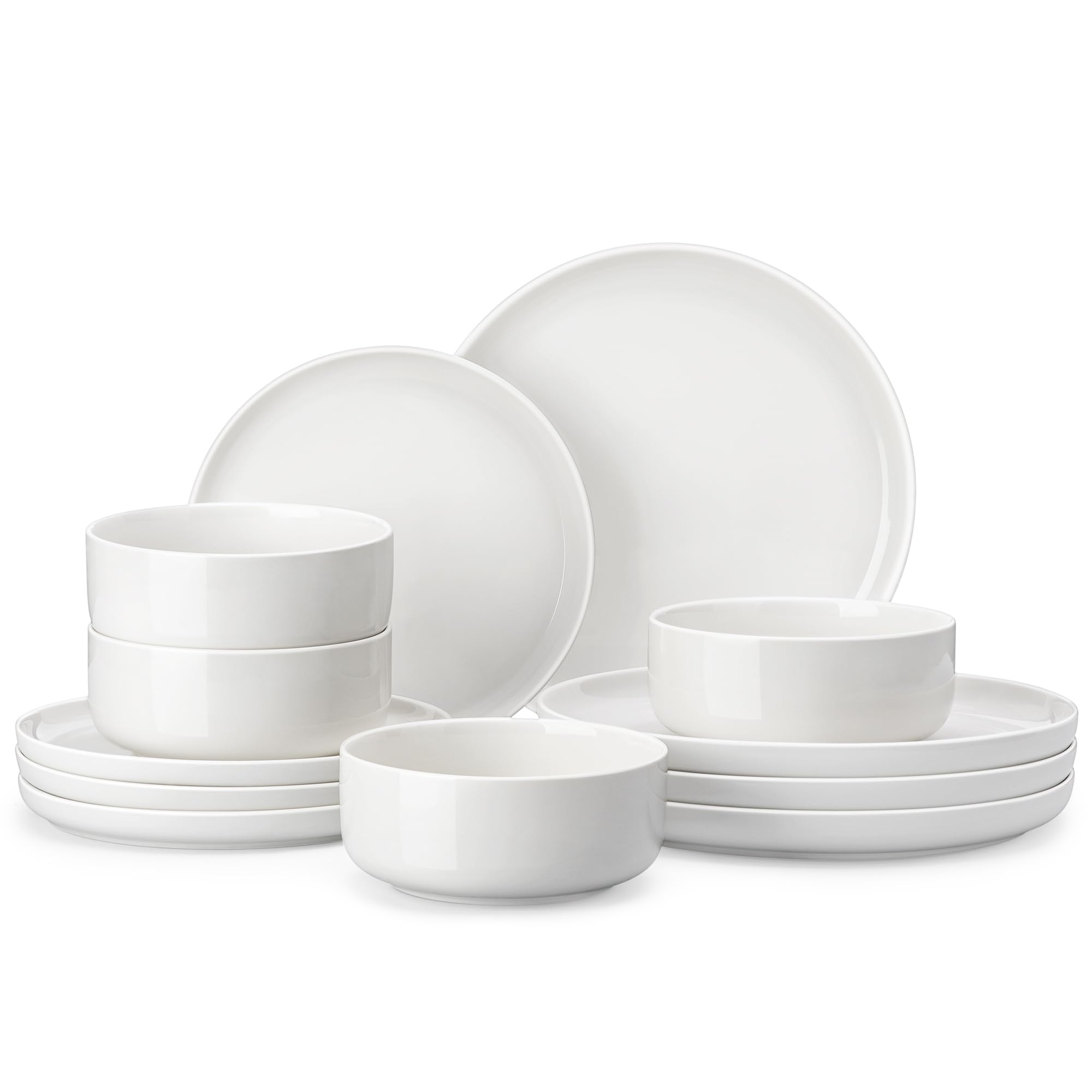 MALACASA Plates and Bowls Sets, 12 Pieces Porcelain Dinnerware Sets Dishware Sets Chip Resistant ... | Amazon (US)