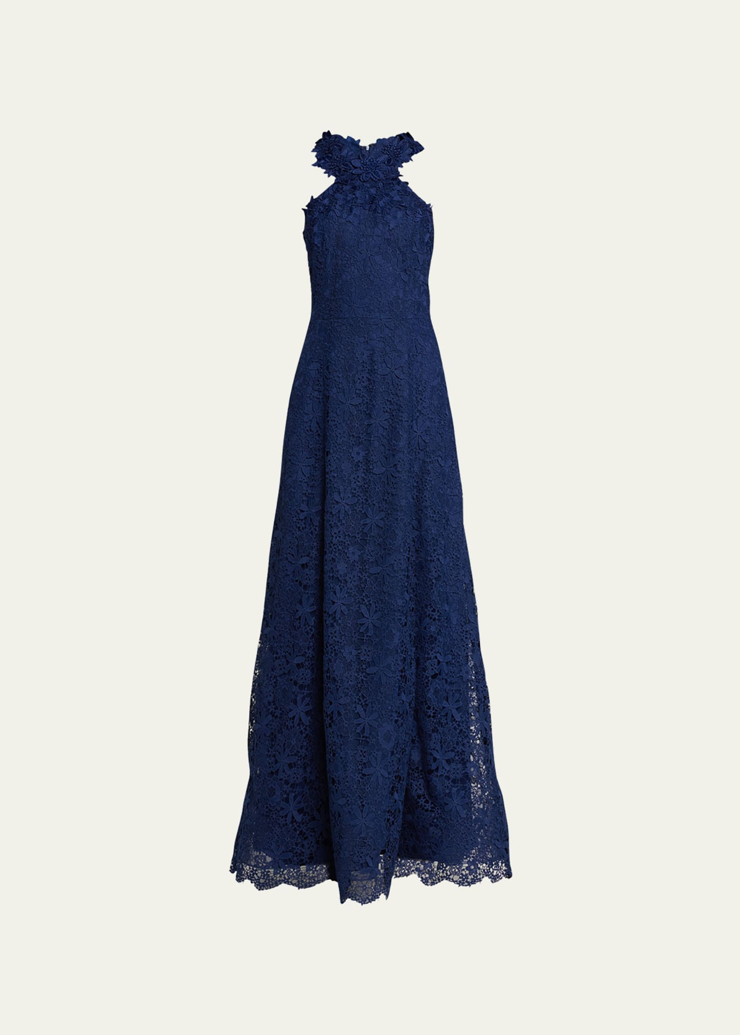 Rickie Freeman for Teri Jon A-Line Floral Lace Halter Gown | Bergdorf Goodman