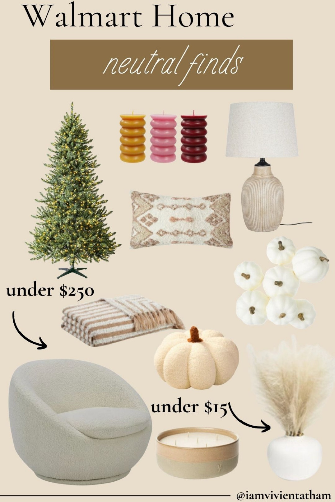 Walmart home neutral finds including sherpa swivel chair, pumpkins and throws!

#LTKfindsunder50 #LTKHoliday #LTKhome