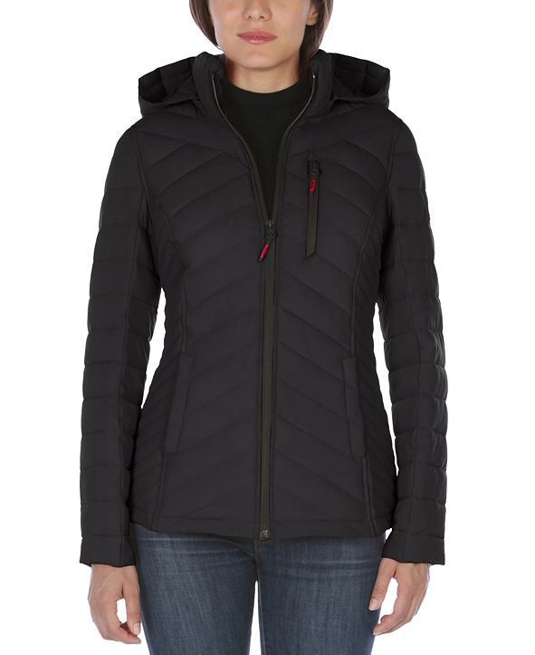 Hooded Stretch Packable Puffer Coat, Created For Macy's | Macys (US)