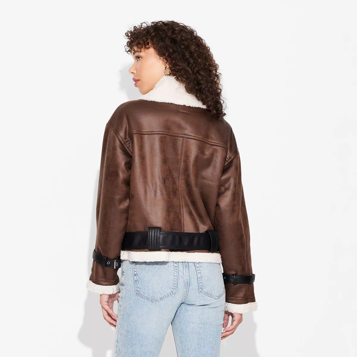 Women's Faux Shearling Aviator Jacket - Wild Fable™ | Target