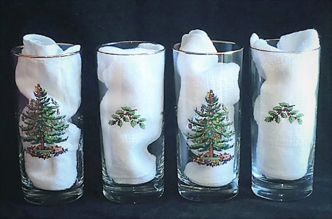 Set of 4 Spode Christmas Tree 15-oz. Highball or Iced Tea - Etsy | Etsy (US)