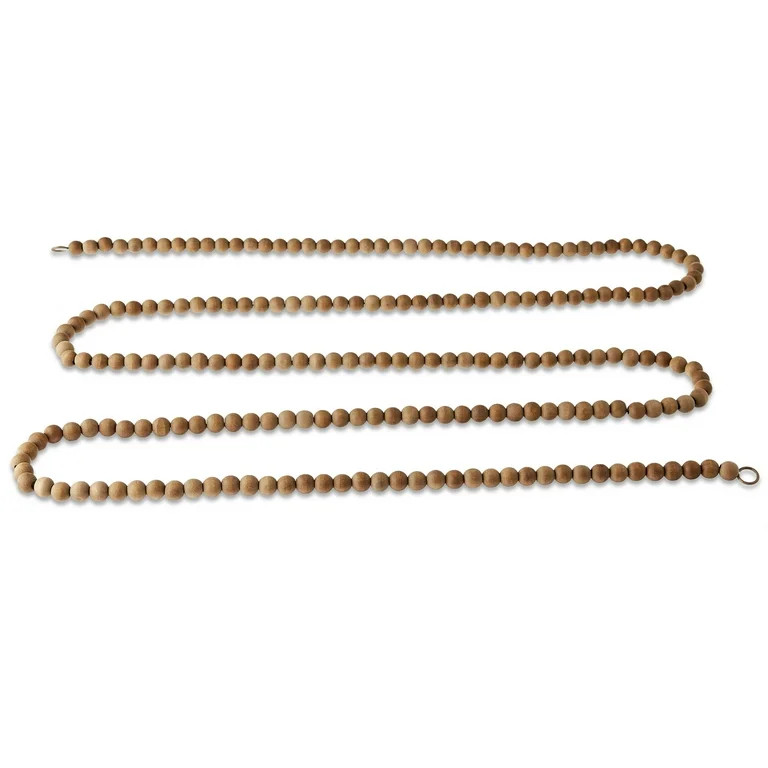 Dark Natural Wooden Bead Christmas Garland, 9 ft, by Holiday Time | Walmart (US)