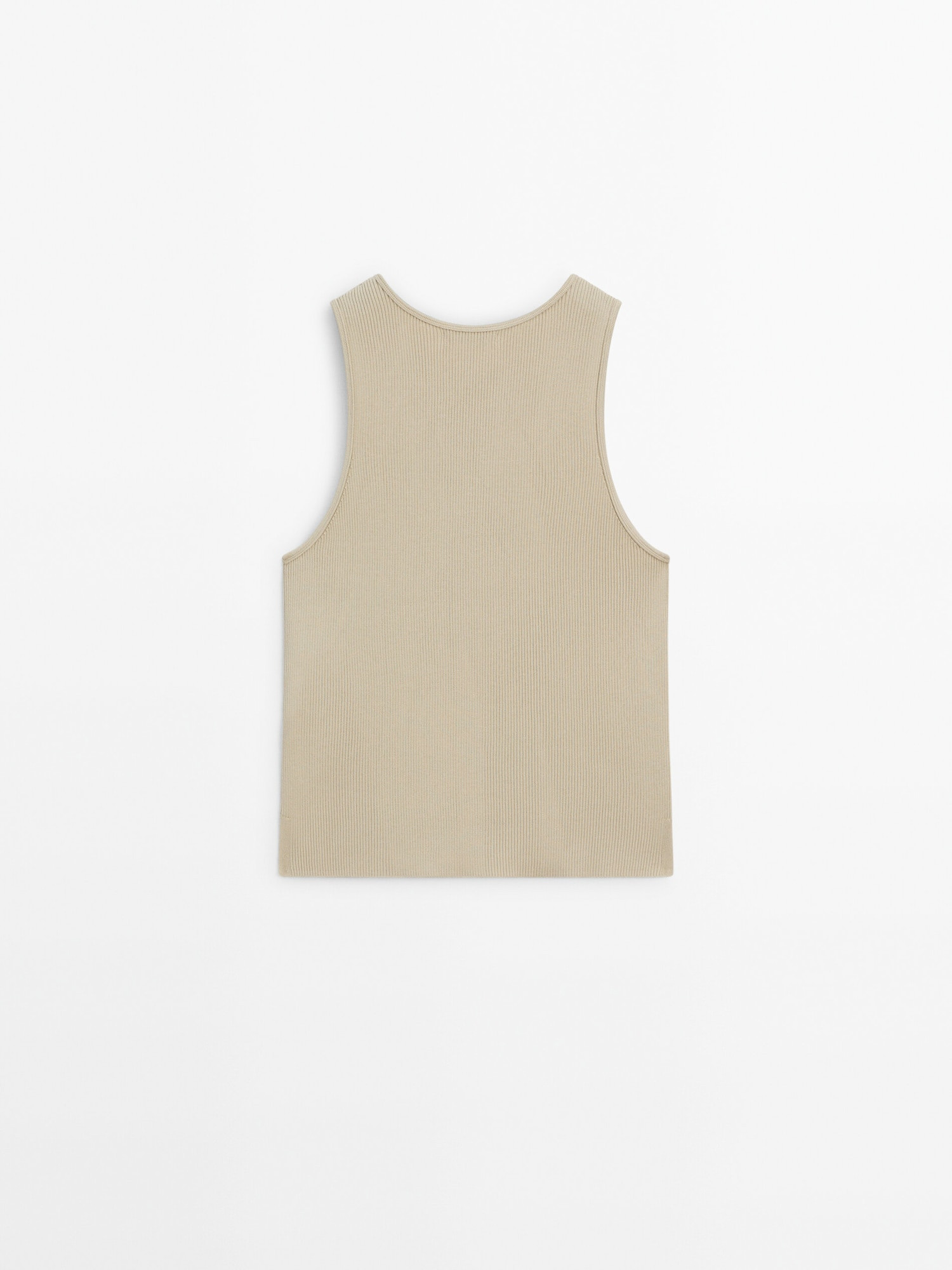 Cotton blend sleeveless knit top | Massimo Dutti US