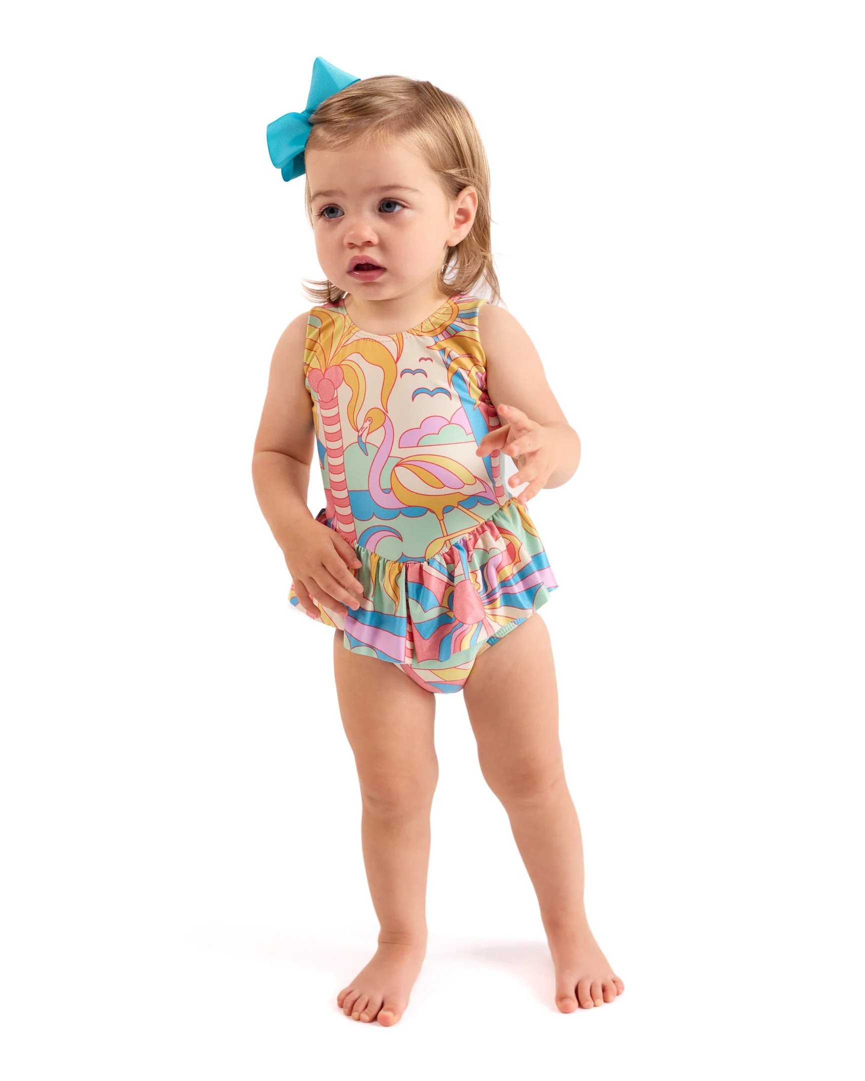 The Paradiso - Girls Ruffle One Piece with Tutu UPF 50+ | Kenny Flowers