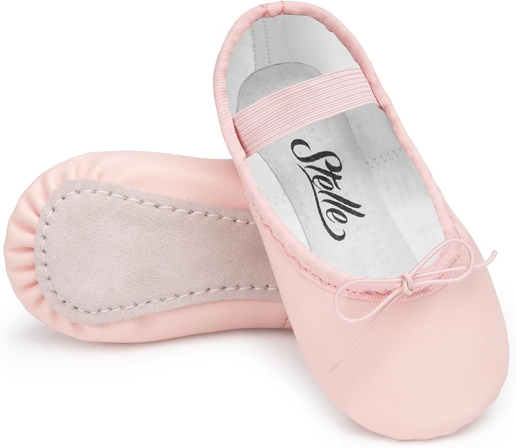 Stelle Ballet Shoes for Girls Toddler Dance Slippers PU Leather Boys Ballerina Shoes for Toddler/... | Amazon (US)