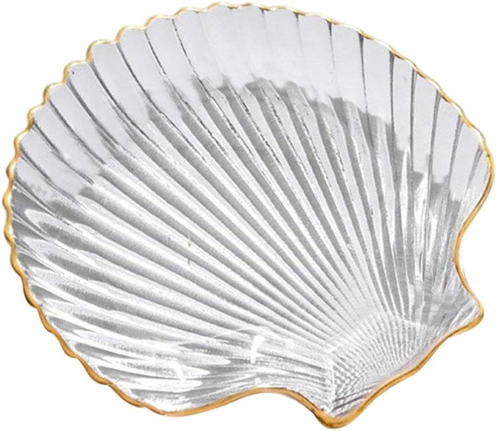 Hemoton Shell Jewelry Dish Sea Shells Jewelry Dish, Seashells Jewelry Tray, Glass Jewelry Tray Ri... | Amazon (US)