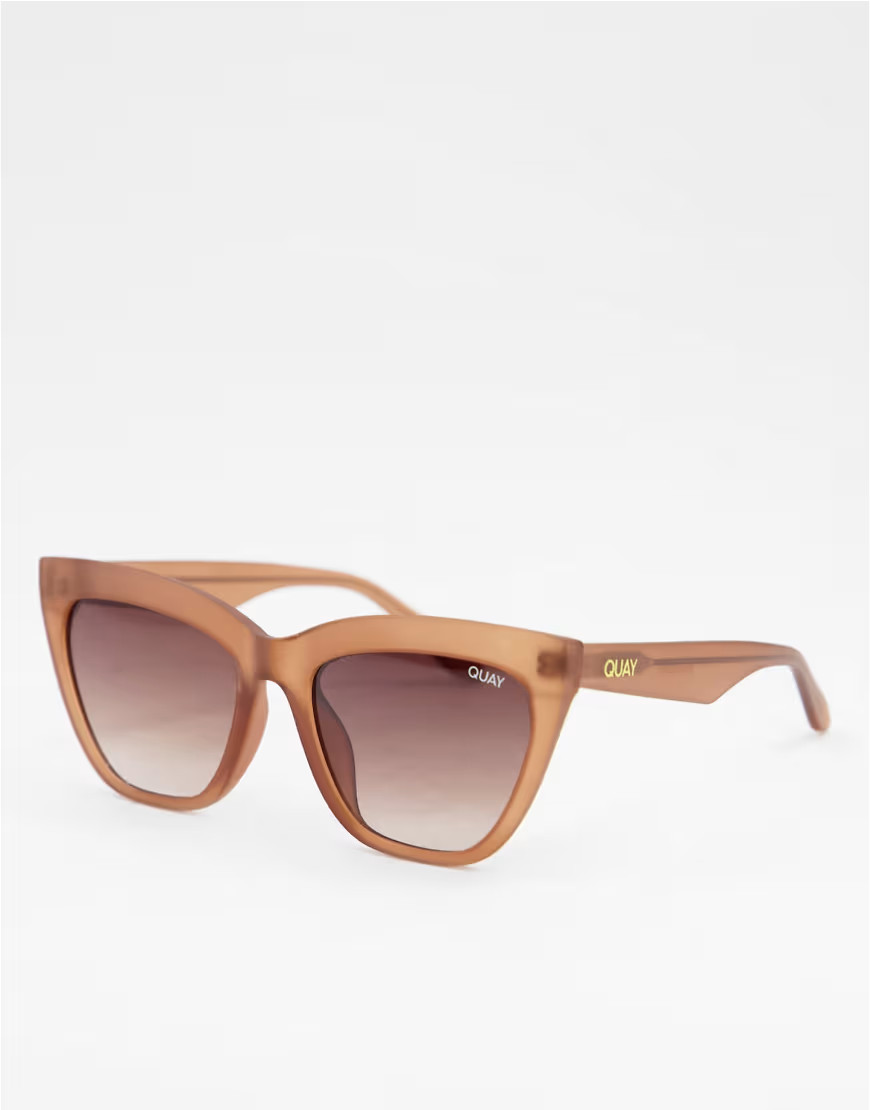 Quay For Keeps womens cat eye sunglasses in beige-Brown | ASOS (Global)