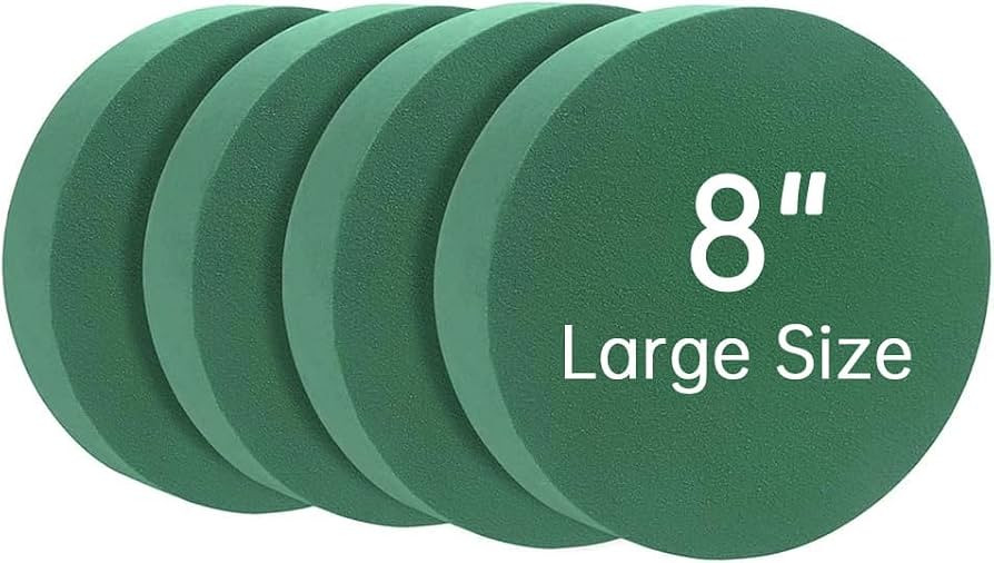 CCINEE Round Floral Foam Blocks, 8" Large Wet Florist Green Foam Bricks for Wedding Flower Arrang... | Amazon (US)