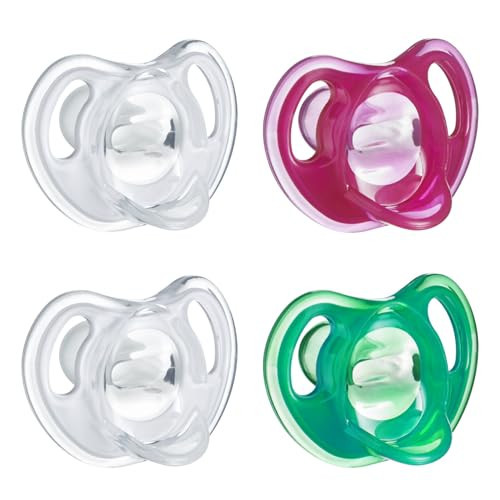 Tommee Tippee Ultra-Light Silicone Pacifier, Symmetrical One-Piece Design, BPA-Free Silicone Binkies, 18-36m, 4-Count | Amazon (US)