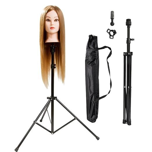HYOUJIN Wig Stand Metal Adjustable Cosmetology Hairdressing Training Mannequin Head Tripod Stand ... | Amazon (US)