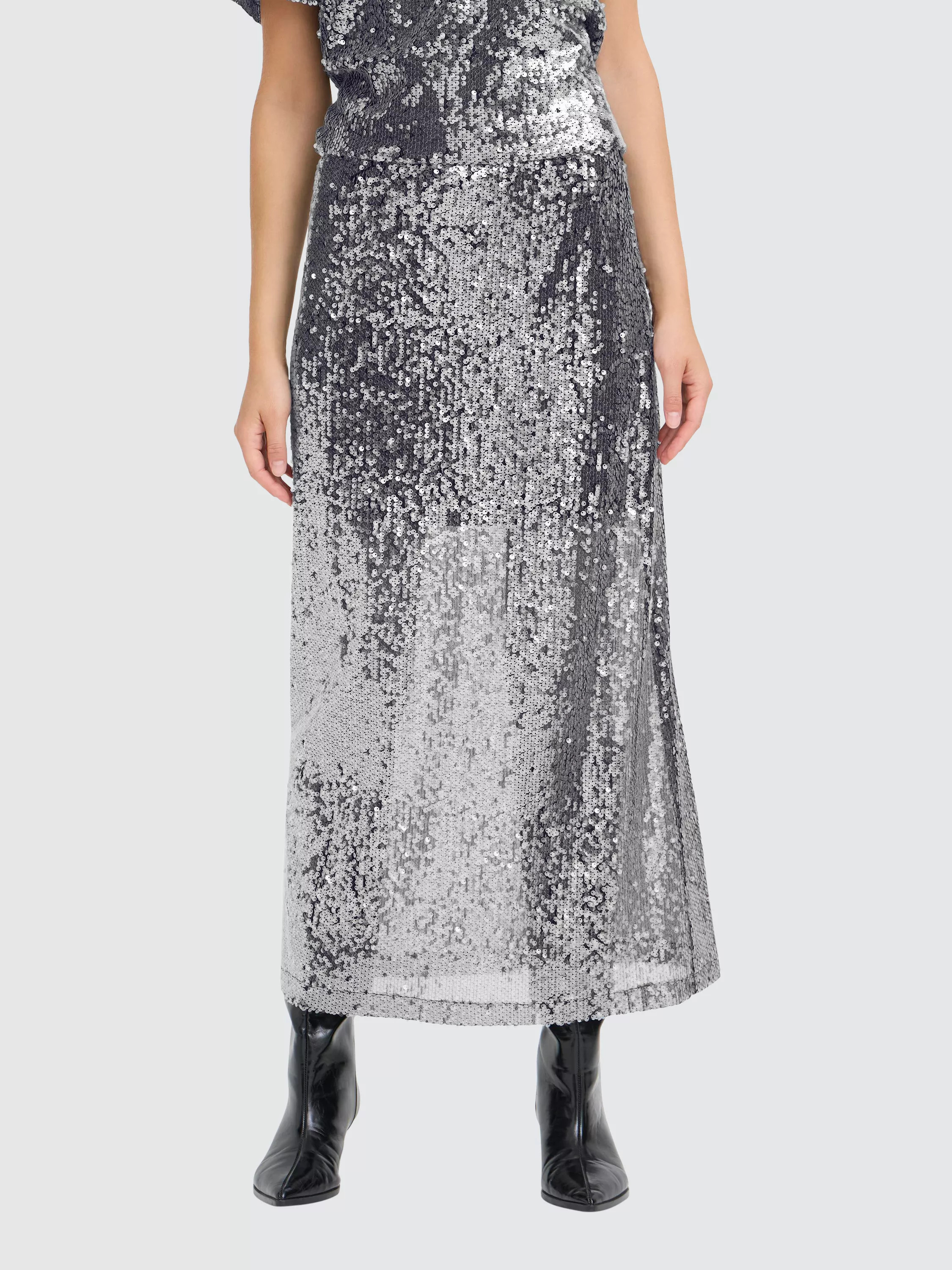 ICHI Princa Sequin A-Line Midi Skirt | John Lewis (UK)