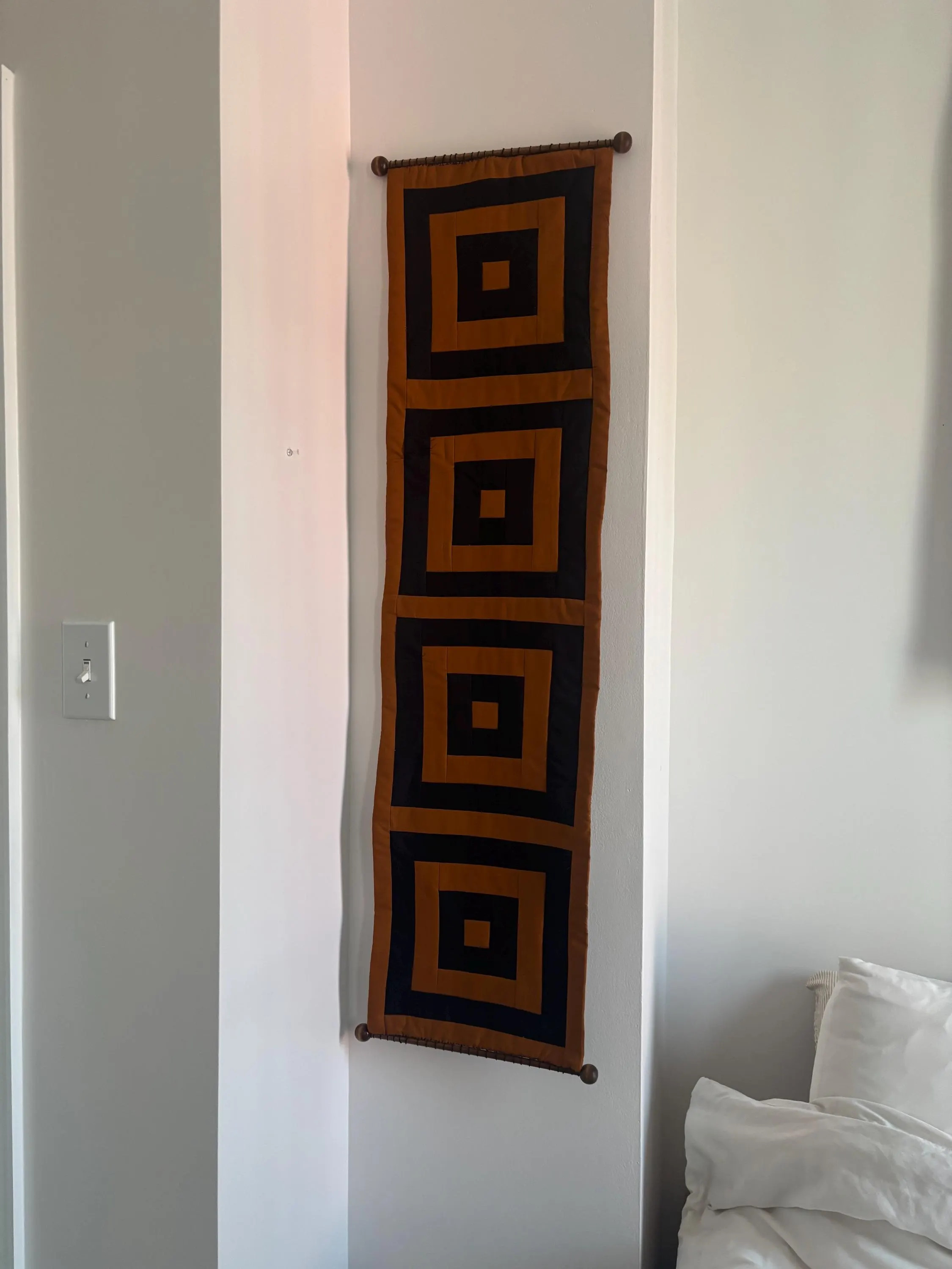 Stripe squares long quilted wall hanging (12.5x49.5”) | Etsy (Global)