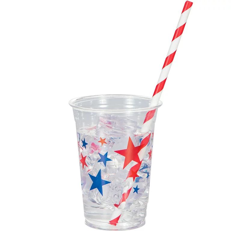Way to Celebrate 4th of July Patriotic Stars Plastic Cups 10oz, 6ct - Walmart.com | Walmart (US)