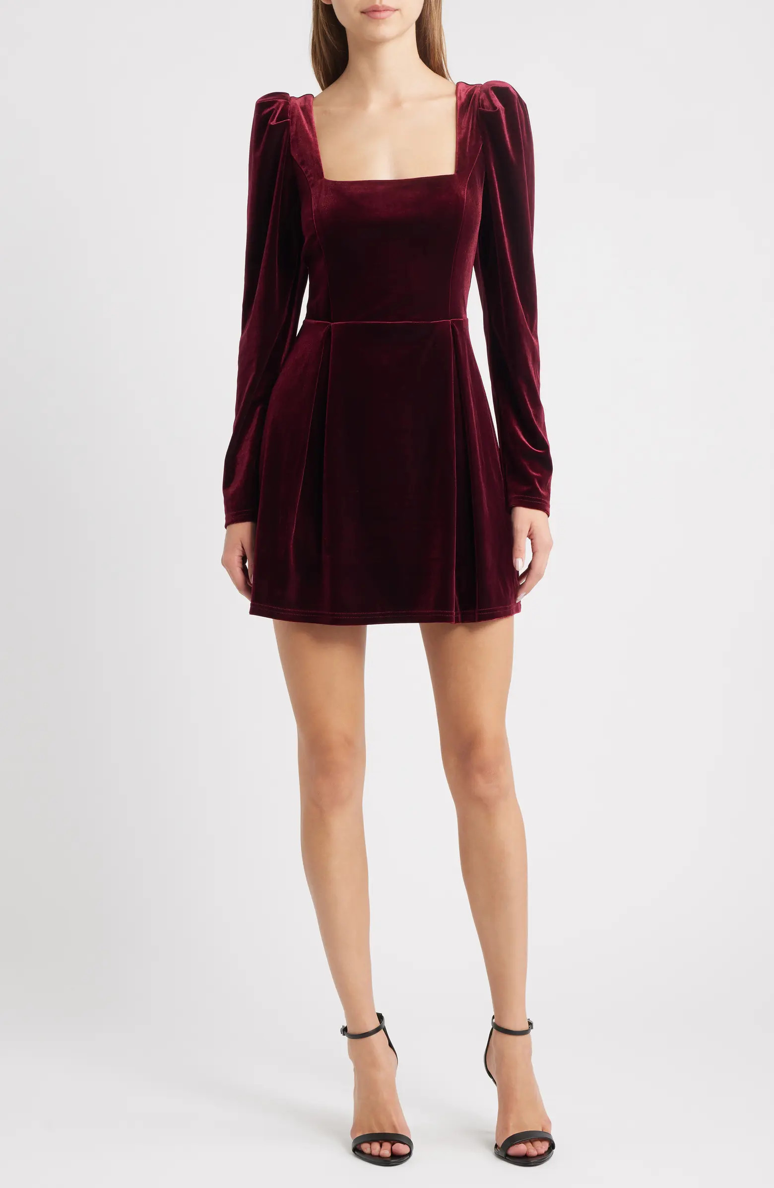 Lucy Paris Skye Long Sleeve Velvet Cocktail Minidress | Nordstrom | Nordstrom