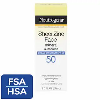 Neutrogena Sheer Zinc Dry-Touch Face SPF 50 Sunscreen Lotion | Kroger