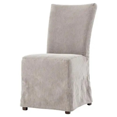Vannie Modern Classic Grey Twill Slipcover Dining Chair | Kathy Kuo Home
