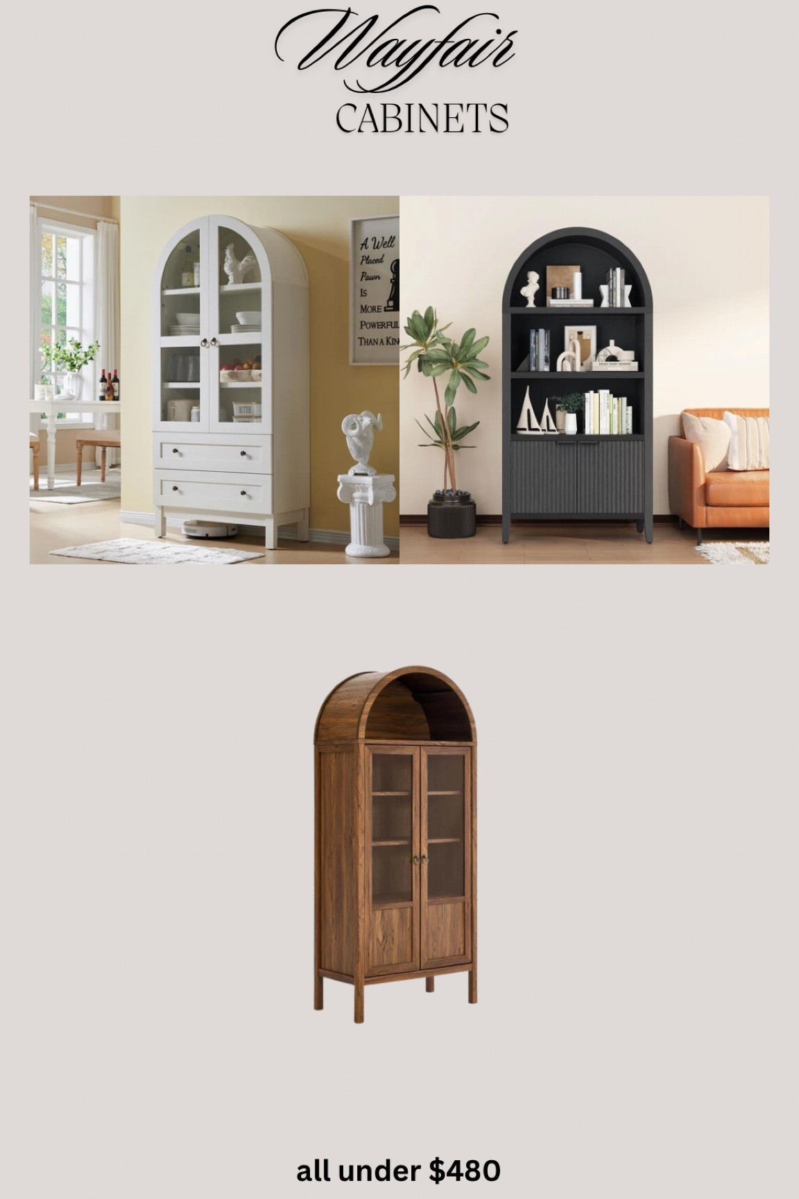 @Wayfair Fall Deal Drop is live with items up to 70% off & fast free shipping! Sharing some stunning arched cabinets that are on sale! #ad #wayfair #wayfairpartner 

#LTKStyleTip #LTKHome #LTKSaleAlert