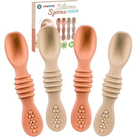 Jocate Silicone Baby Spoons for Baby Led Weaning 3 Pack, First Stage Toddler Utensils for Baby Feedi | Amazon (US)
