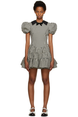 Black & White Check Minidress | SSENSE