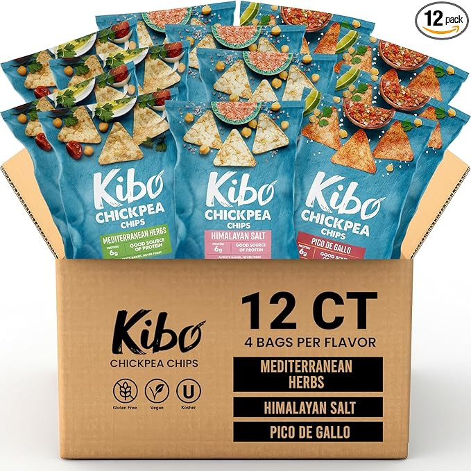 Kibo Chickpea Chips - High Protein/Fiber, Plant-Based, Cert. Gluten Free, Non-GMO, Vegan, Kosher,... | Amazon (US)