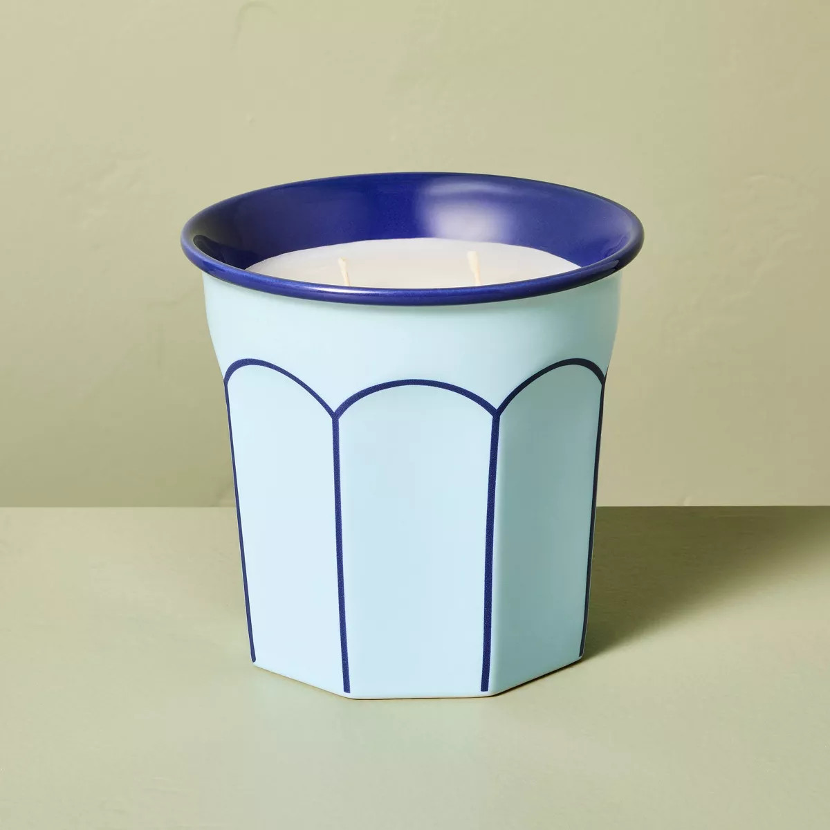 Arch Embossed Ceramic Jar Candle Coral 12oz - Hearth & Hand™ with Magnolia | Target