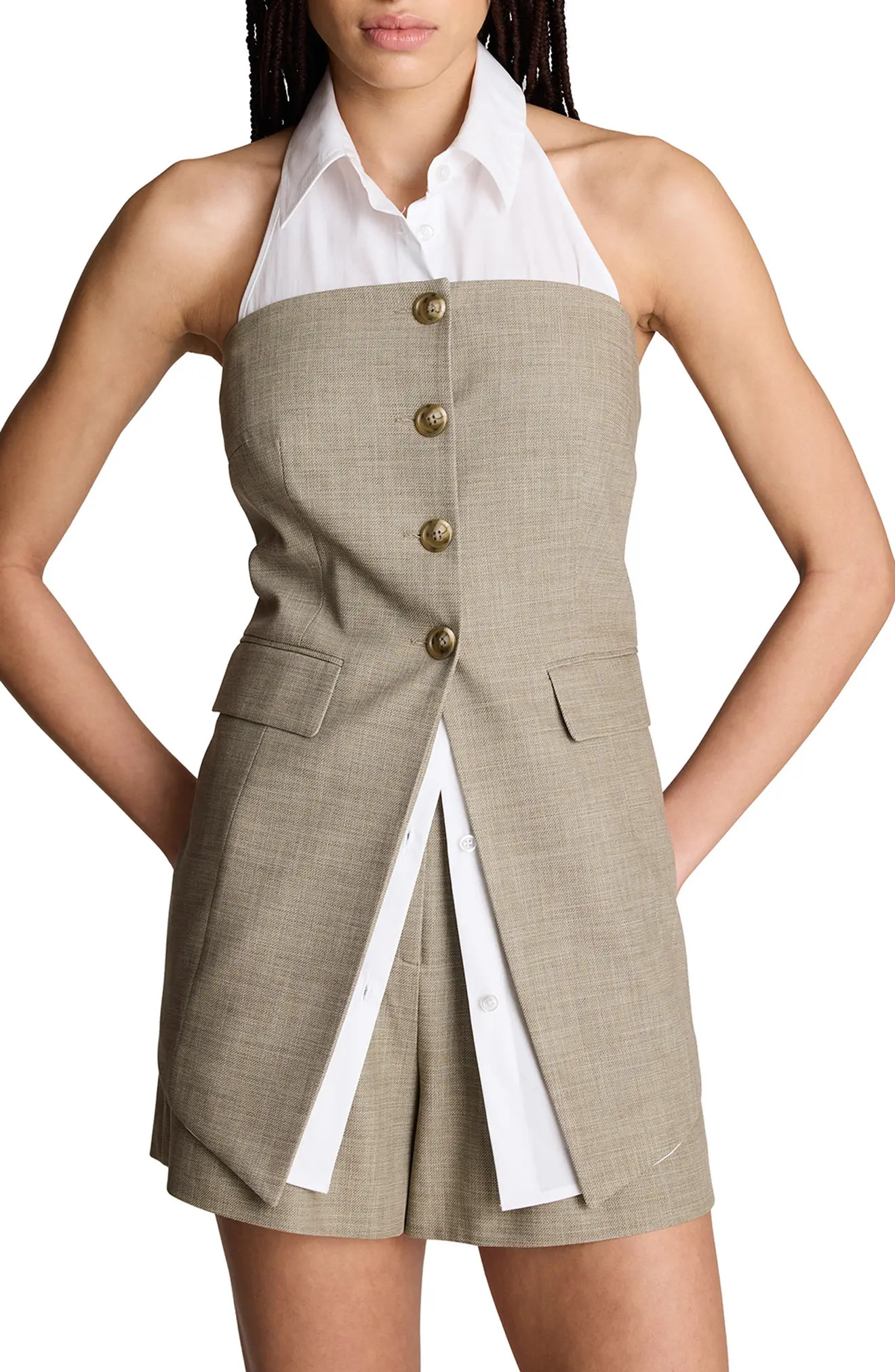 Kenneth Cole Strapless Vest with Removable Inset in Turtle Green Multi at Nordstrom Rack, Size Medium | Nordstrom Rack