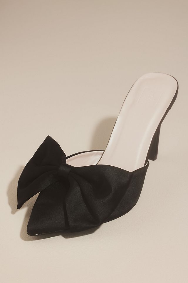 Big Bow Satin Mules | David's Bridal | Davids Bridal