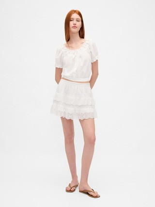 Eyelet Ruffle Mini Skort | Gap (US)