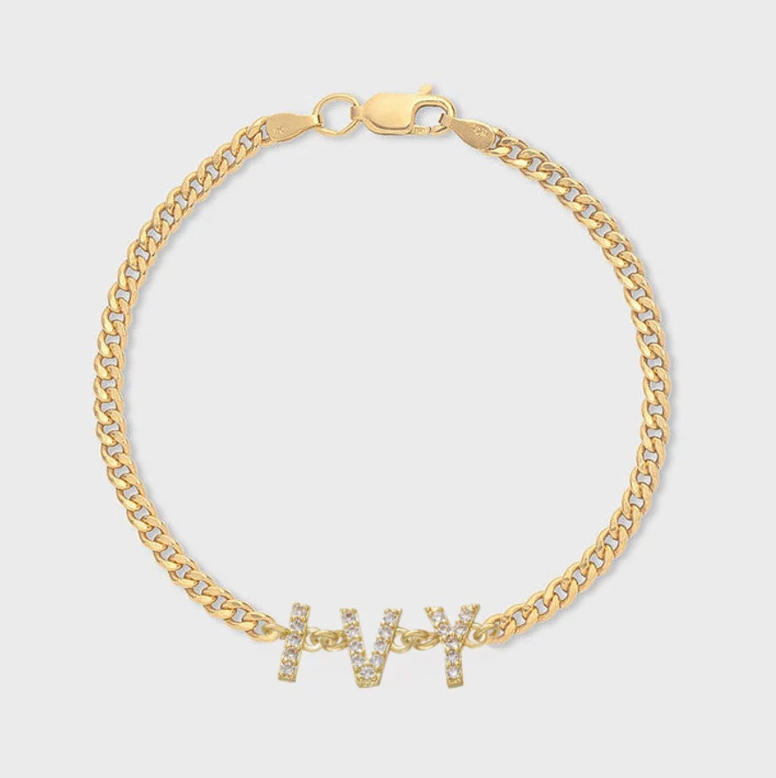 pavé name bracelet | Cuffed by Nano