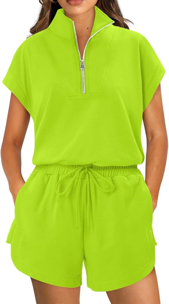 KISSMODA Two Piece Sets for Women Sweatsuit Casual Tracksuits Short Sleeve Tops and Shorts 2025 L... | Amazon (US)