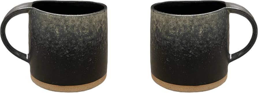 Original Night Glazed Ceramic Coffee Mug Set - 2 Vintage Japanese Style Cappucino Coffee Mugs - P... | Amazon (US)
