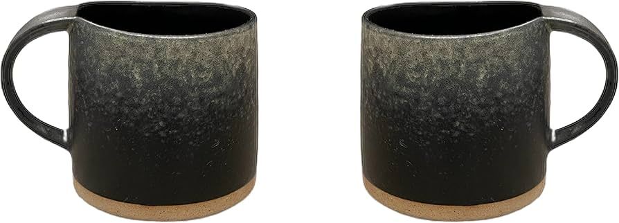 Original Night Glazed Ceramic Coffee Mug Set - 2 Vintage Japanese Style Cappucino Coffee Mugs - P... | Amazon (US)