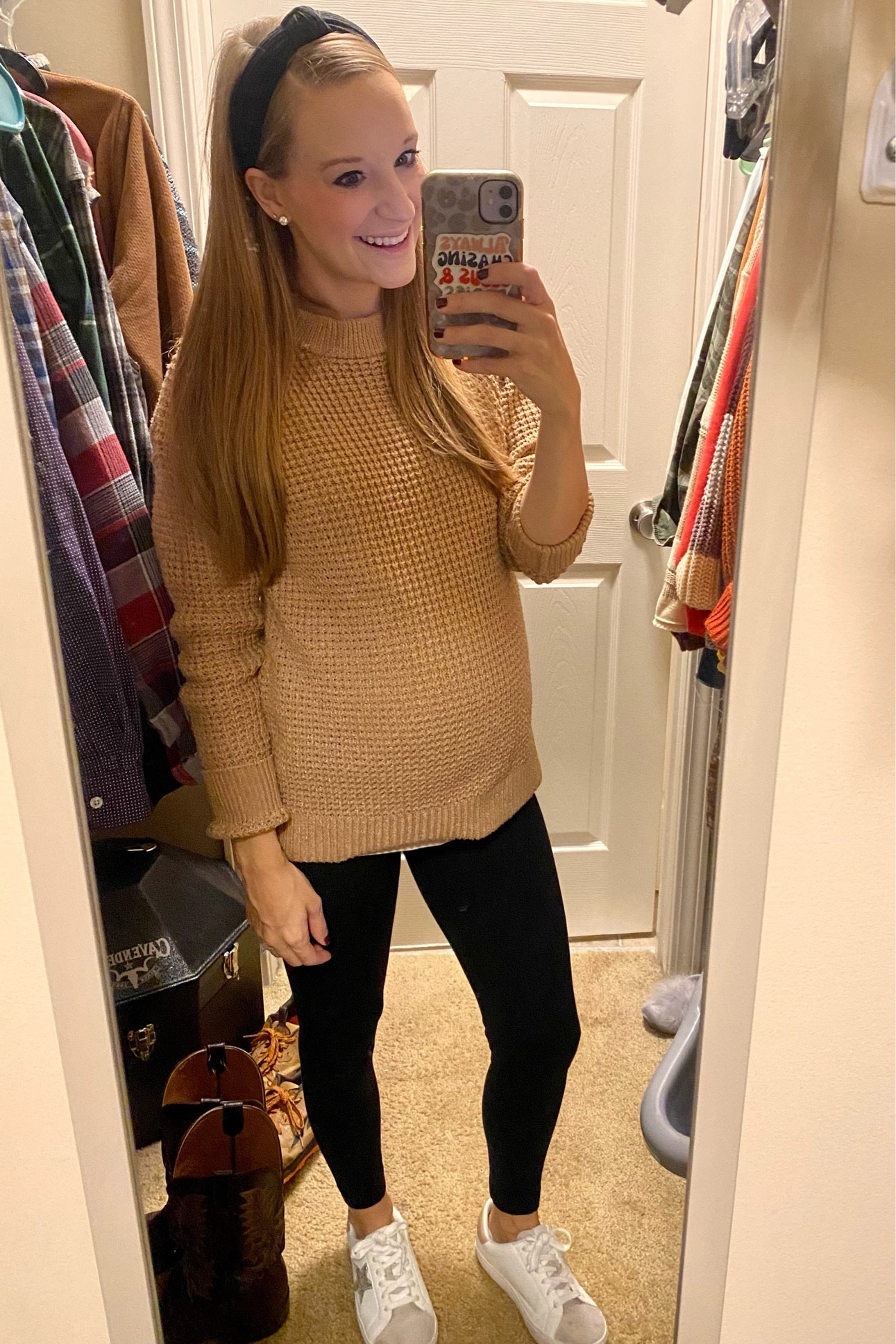 Outfit of the day for early holiday shopping! Have you checked out the Black Friday sales already happening?! Shop this outfit at Walmart! Time and Tru sweater, time and Tru leggings, Target sneakers, knotted headband! 

#LTKHolidaySale #LTKSeasonal #LTKbump