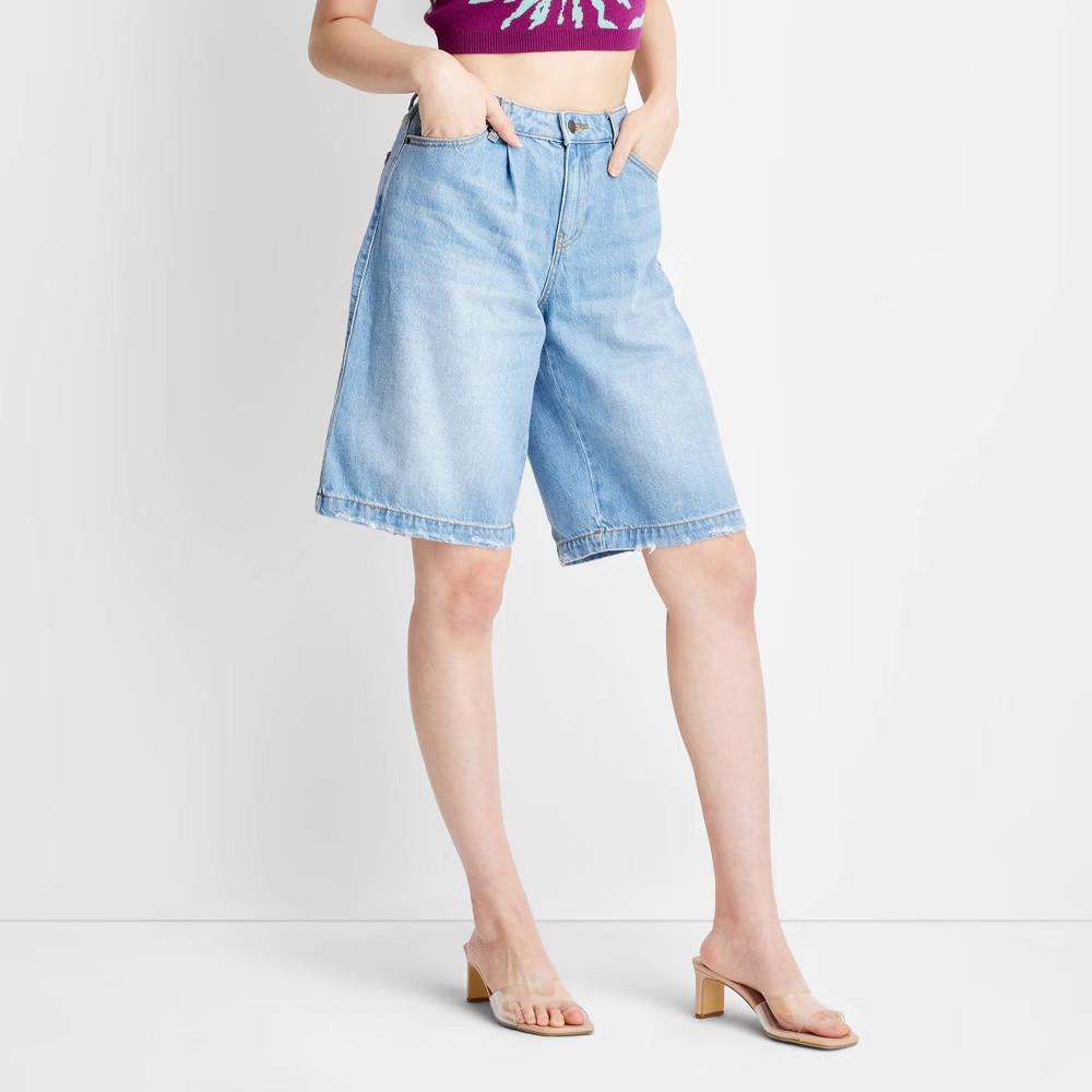 Women's Bermuda Denim Shorts - Future Collective™ with Gabriella Karefa-Johnson Light Wash 0 | Target