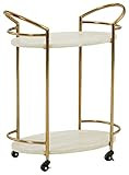Signature Design by Ashley Tarica Modern Bar Cart with 2 Shelves, Cream & Gold Finish | Amazon (US)