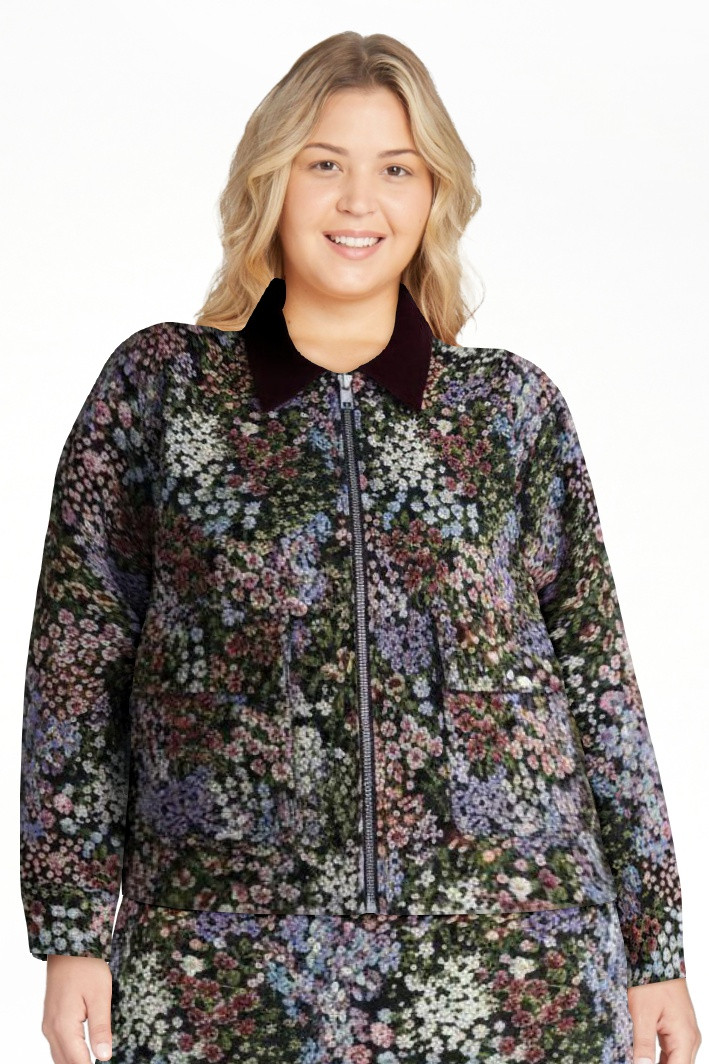 Free Assembly Women's and Women's Plus Cropped Jacquard Utility Jacket, Sizes XS-4X | Walmart (US)