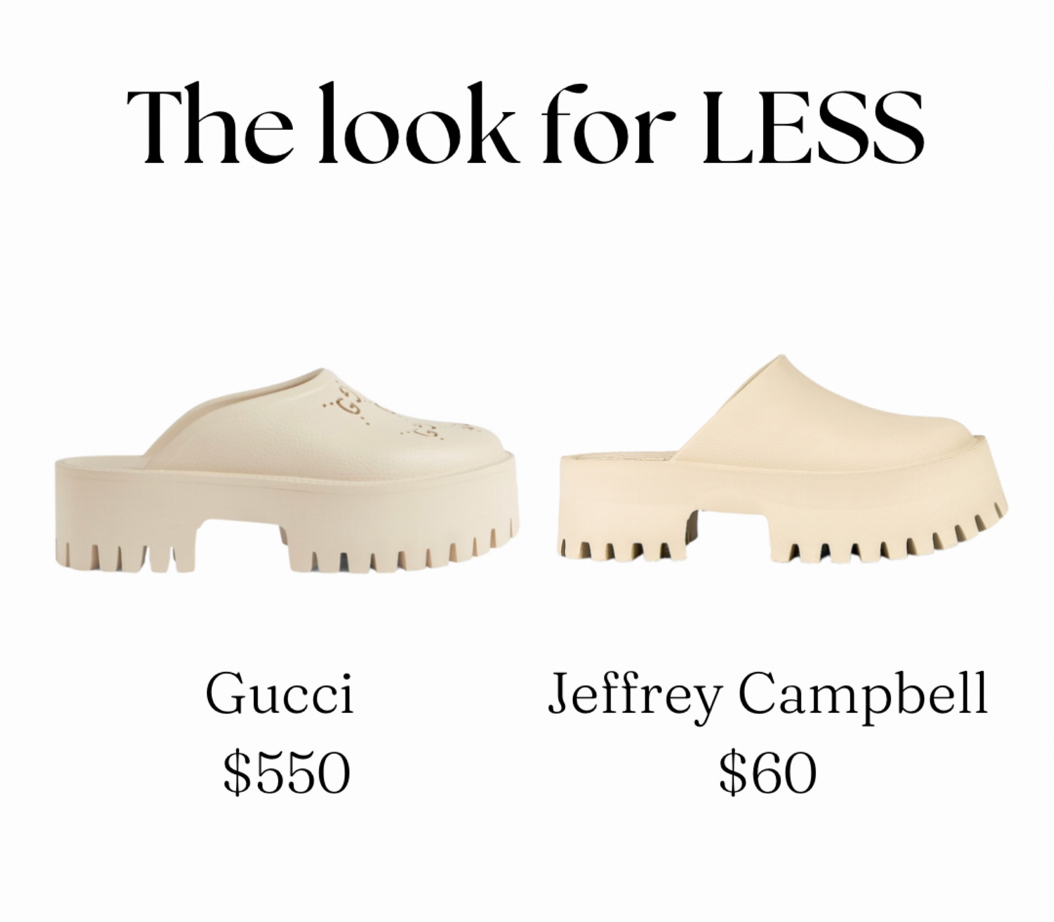 Gucci Rubber Platform look alikes! The Jeffrey Campbell Clogge Clog look just like the gucci ones without the hefty price tag. 

#LTKshoecrush #LTKunder100 #LTKFind